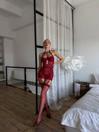 Freya Bordo Halter Yaka Jartiyer Takım