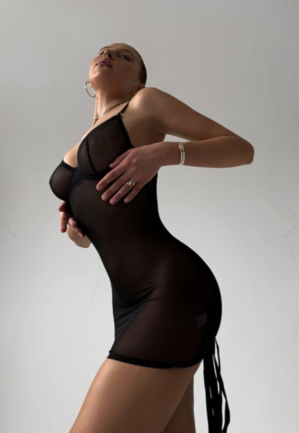 Avina Siyah Sırt Dekolteli Babydoll — 3. görsel
