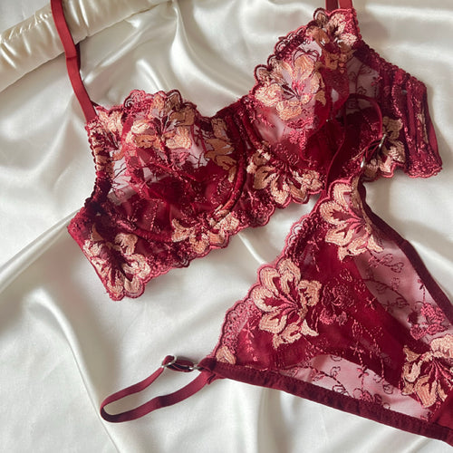 Raya Bordo Balenli Ayarlanabilir Bralet İç Çamaşırı — 2. görsel