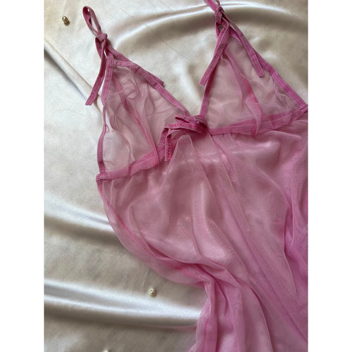 Seren Pembe Tül Mini Gecelik — 2. görsel