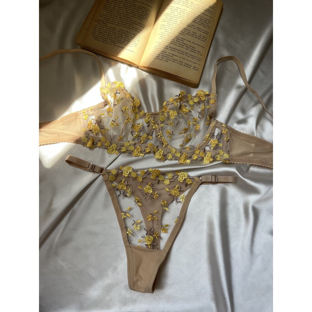 Olivia Sarı Balenli Bralet Takım