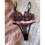 Liora Çiçek Desenli Balenli Bralet Takımı
